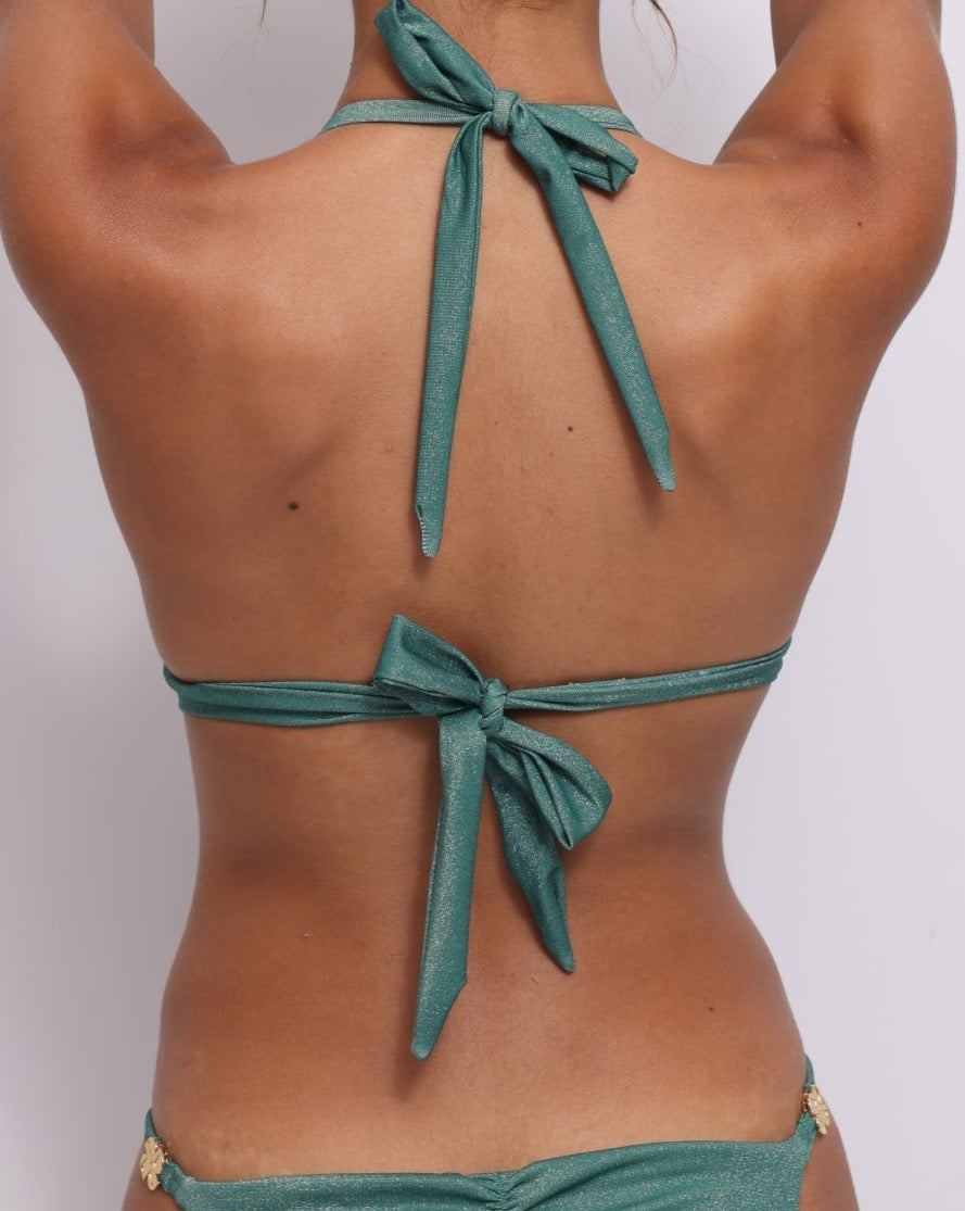 Haut de maillot de bain triangle Push up PALM GREEN