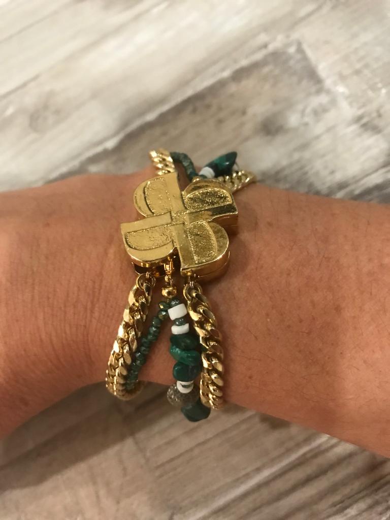 Fermoir aimanté pour transformation en bracelet manchette